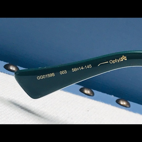 New - Gucci Black Red Green 0159 Stripe Aviator Unisex Gg0159 Sunglasses - Picture 8 of 11